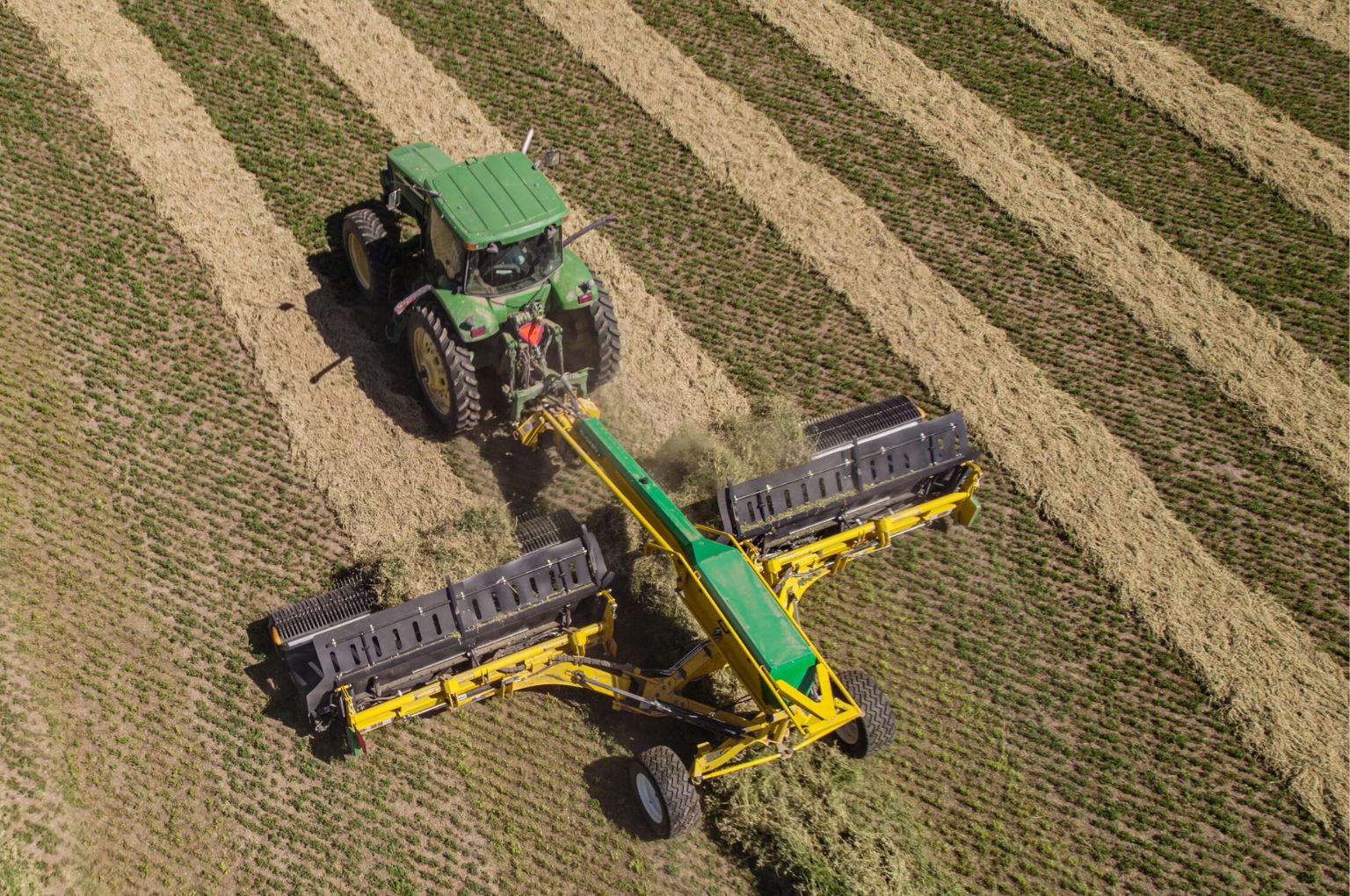 Swathing with Oxbo twin merger