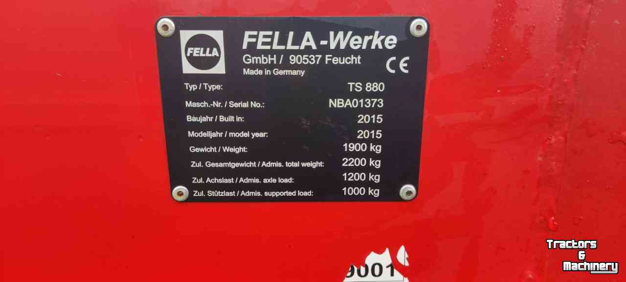 Andaineur Fella TS 880 dubbele hark/duiner