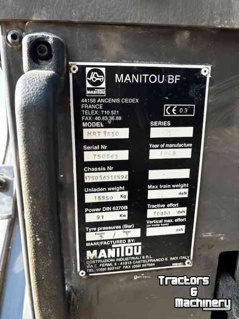 Chargeur Télescopique Manitou MRT 1850